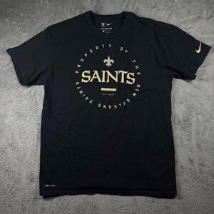 New Orleans Saints Nike Dri-Fit Football T-Shirt Men's M Black Short Sleeve NFL‎